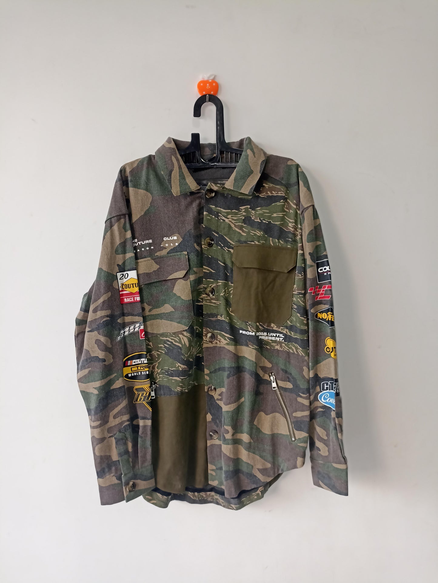 The Couture Club Panelled Camo Badged Shacket